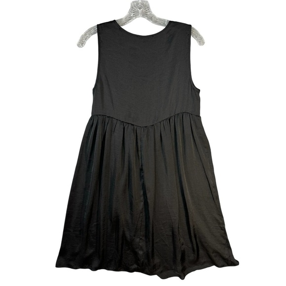 Piazza Italia Sheer Black Silky Knee Long Dress Womens - Picture 3 of 5